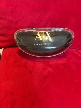 Armani Exchange Clear Sunglasses Case with Black Interior